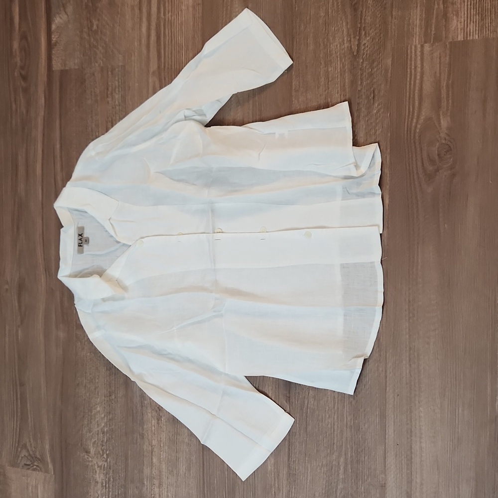 Flax White Button-Down Shirt